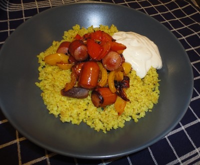 Kryddig korv med couscous