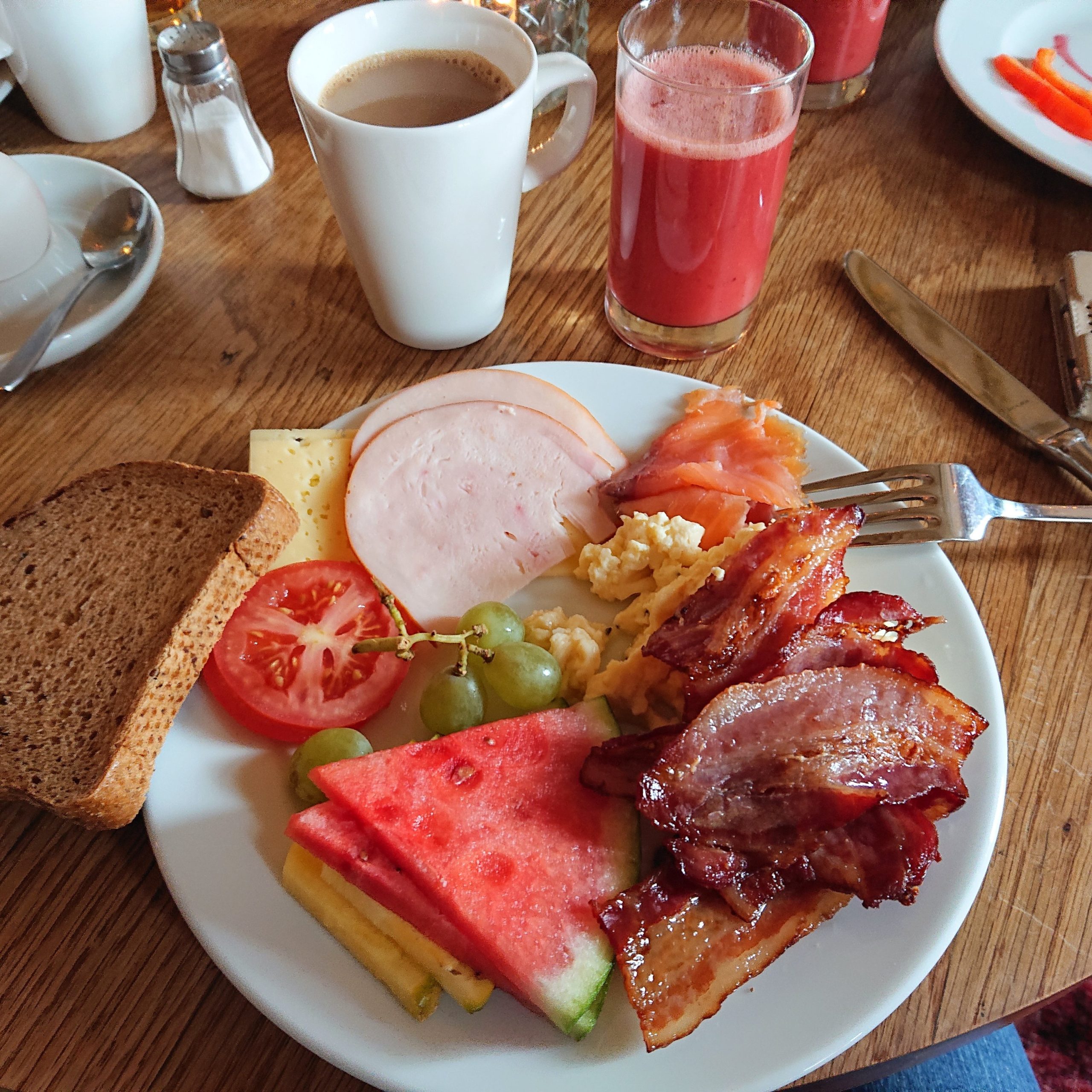 Frukostbuffé på Grand Hotell Hörnan i Uppsala